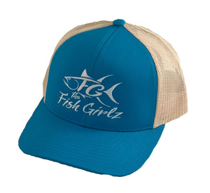 Fish Girlz Adult Trucker Hat - Embroidered with panther teal