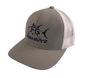 "Fish Guyz" Adult Trucker Hat - Embroidered with graphite front and white back