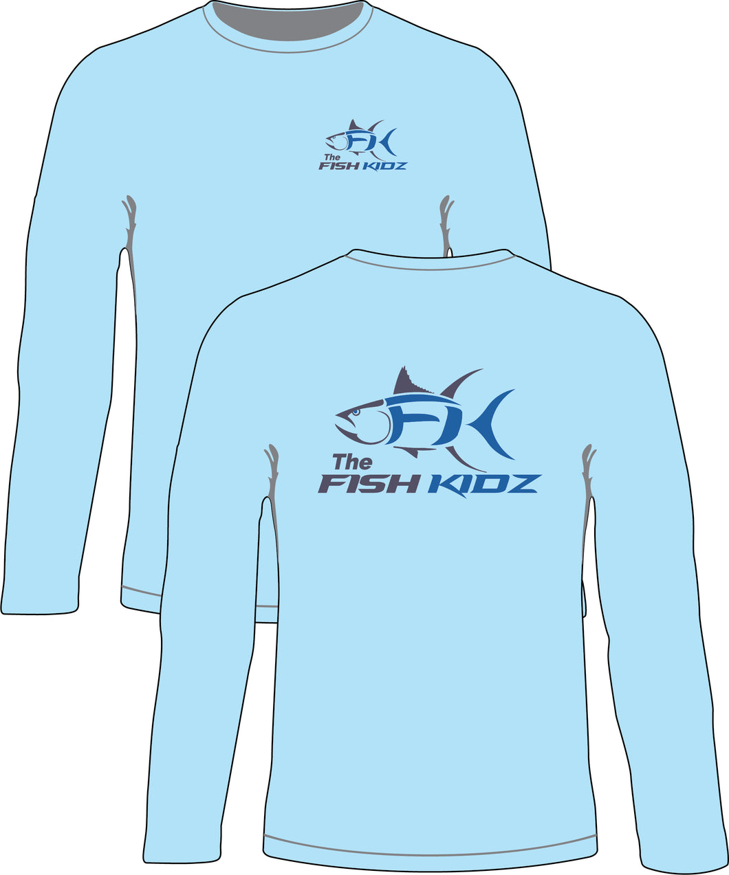 The Fish Kidz Youth Long Sleeve Shirt - Pastel Blue – The Fish