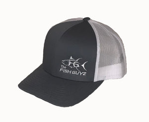 "The Fish Guyz" Adult Trucker Hat - Embroidered with grey front and white back